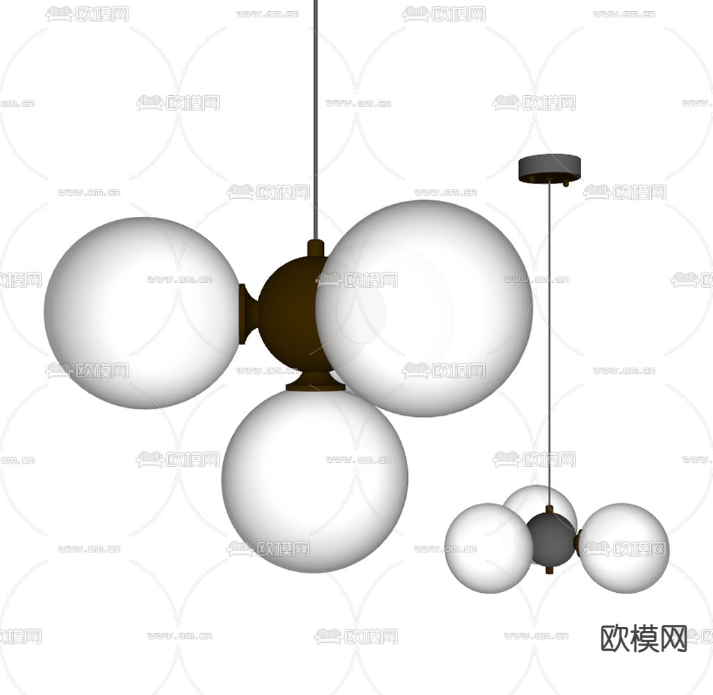 Lampatron 艺术吊灯 球形吊灯 多头吊灯su模型下载（渲染图3）