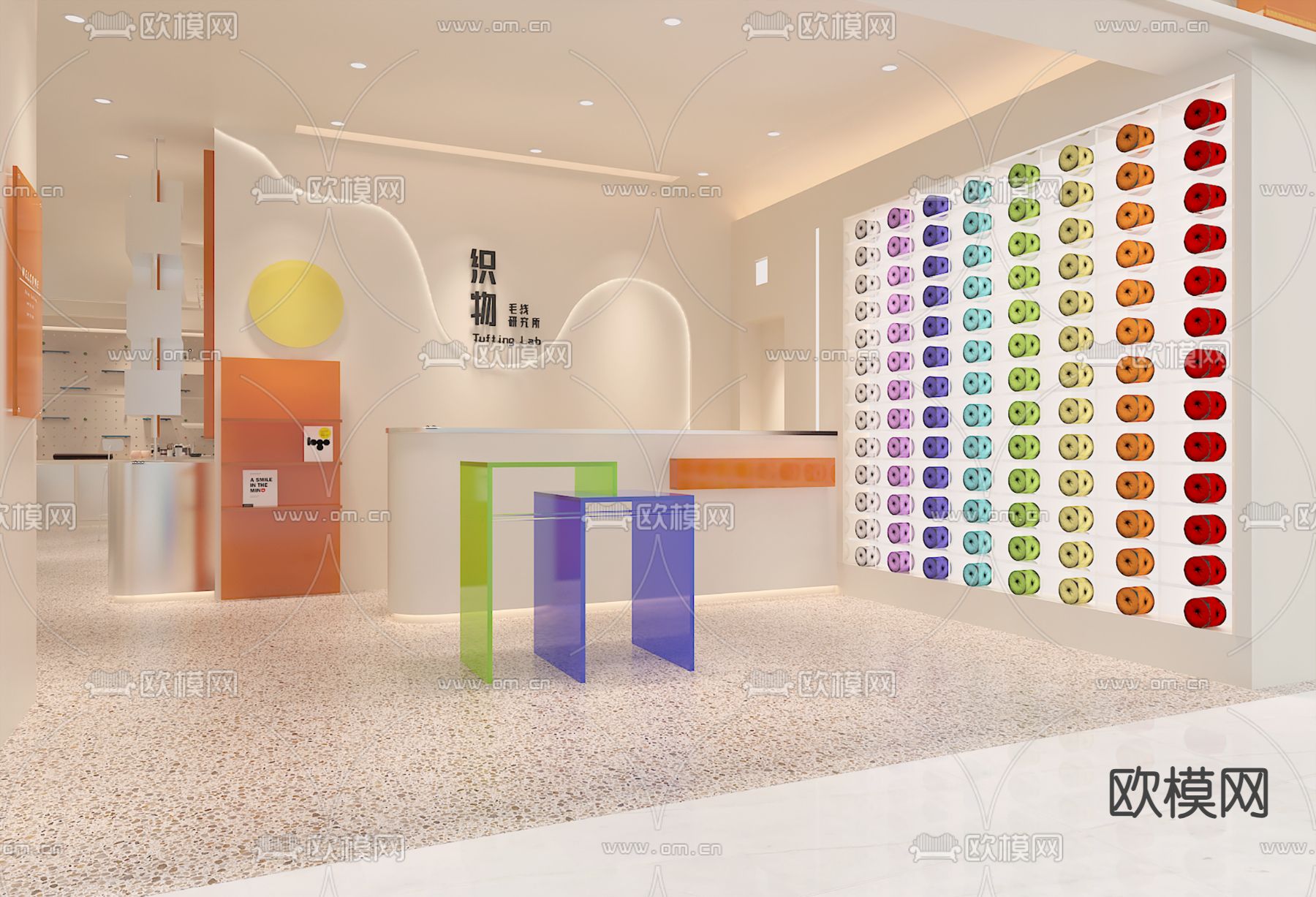 奶油风手工店 编织专卖店3d模型下载（渲染图1）