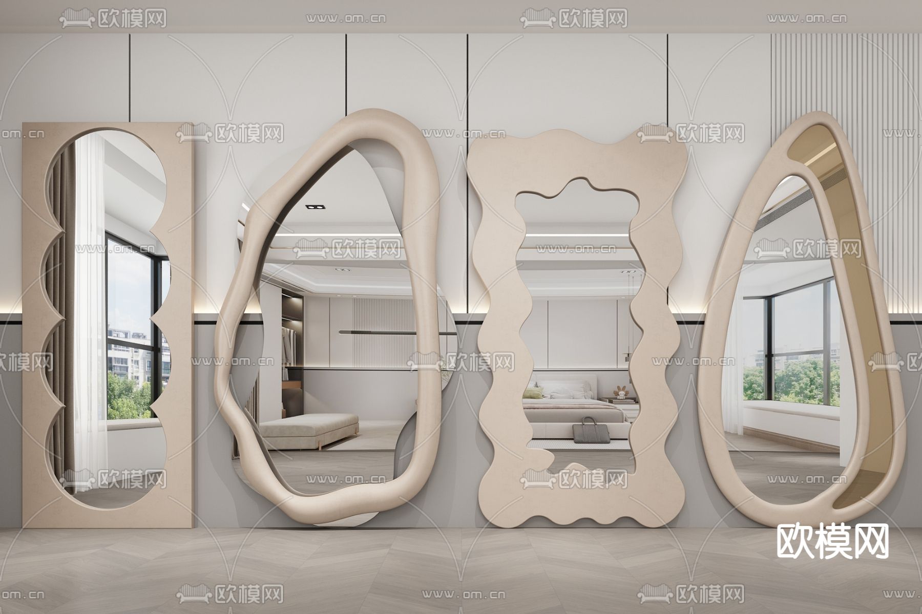 镜子 穿衣镜 全身镜3d模型下载