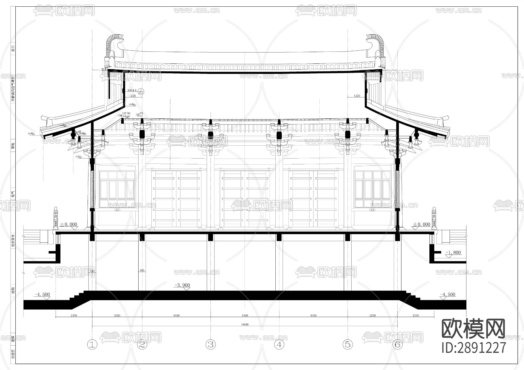 古建寺庙剖节点大样图下载（渲染图7）
