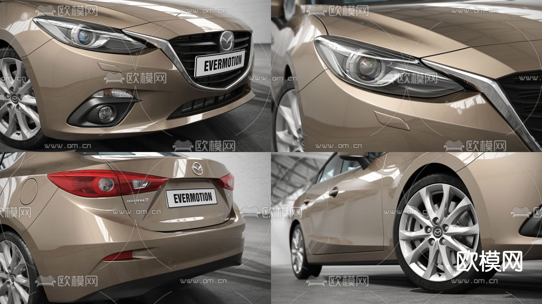 马自达汽车 轿车3d模型下载（渲染图3）
