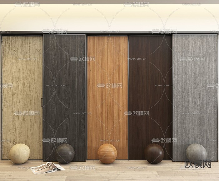 护墙板 木饰面 长城板3d模型下载