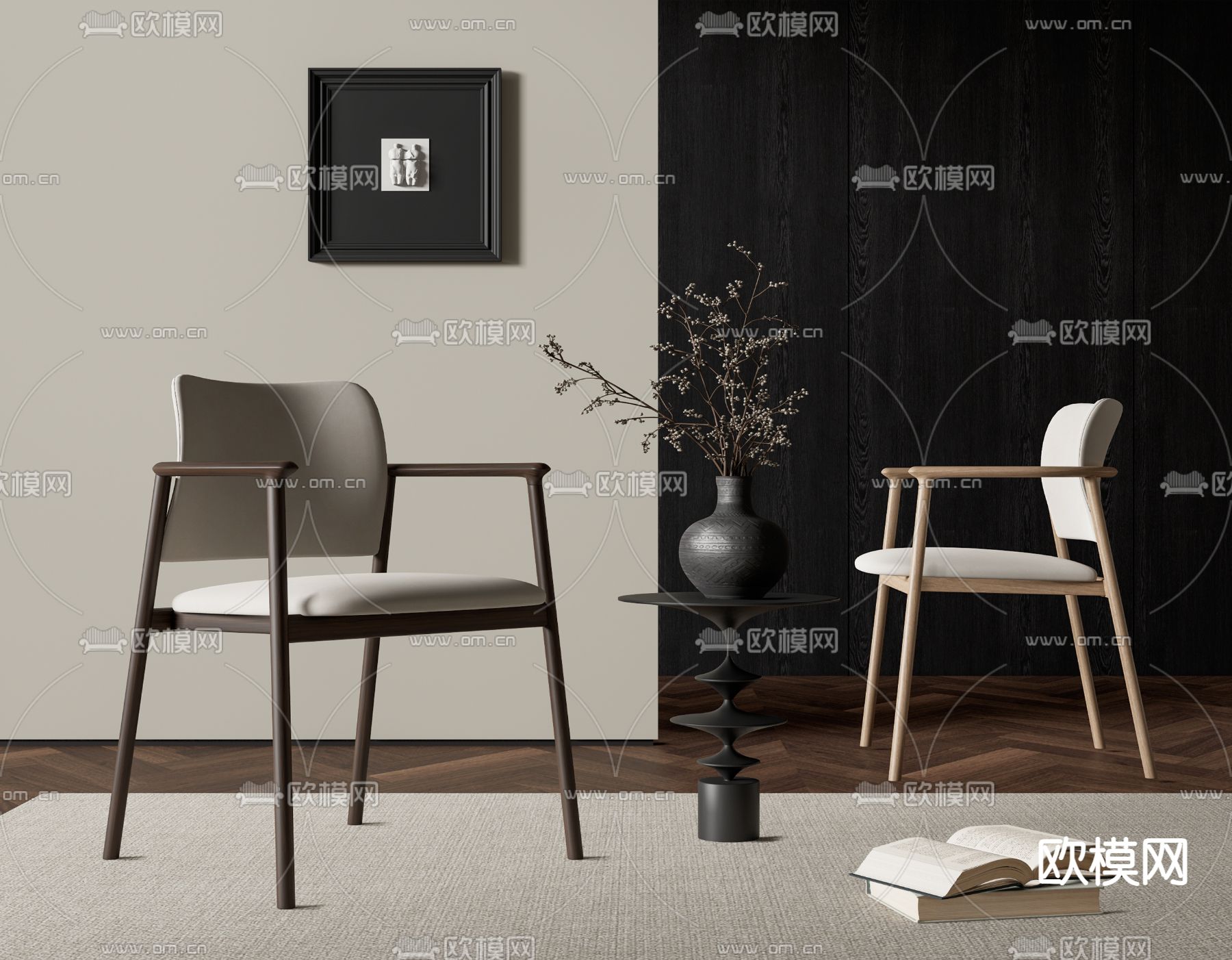 现代餐椅su模型