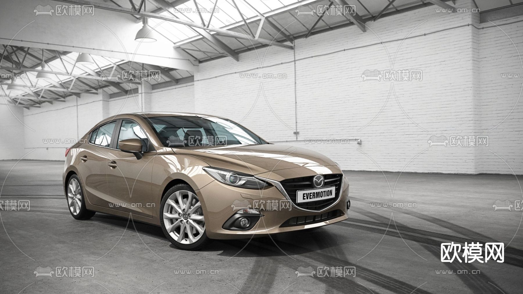 马自达汽车 轿车3d模型下载（渲染图1）