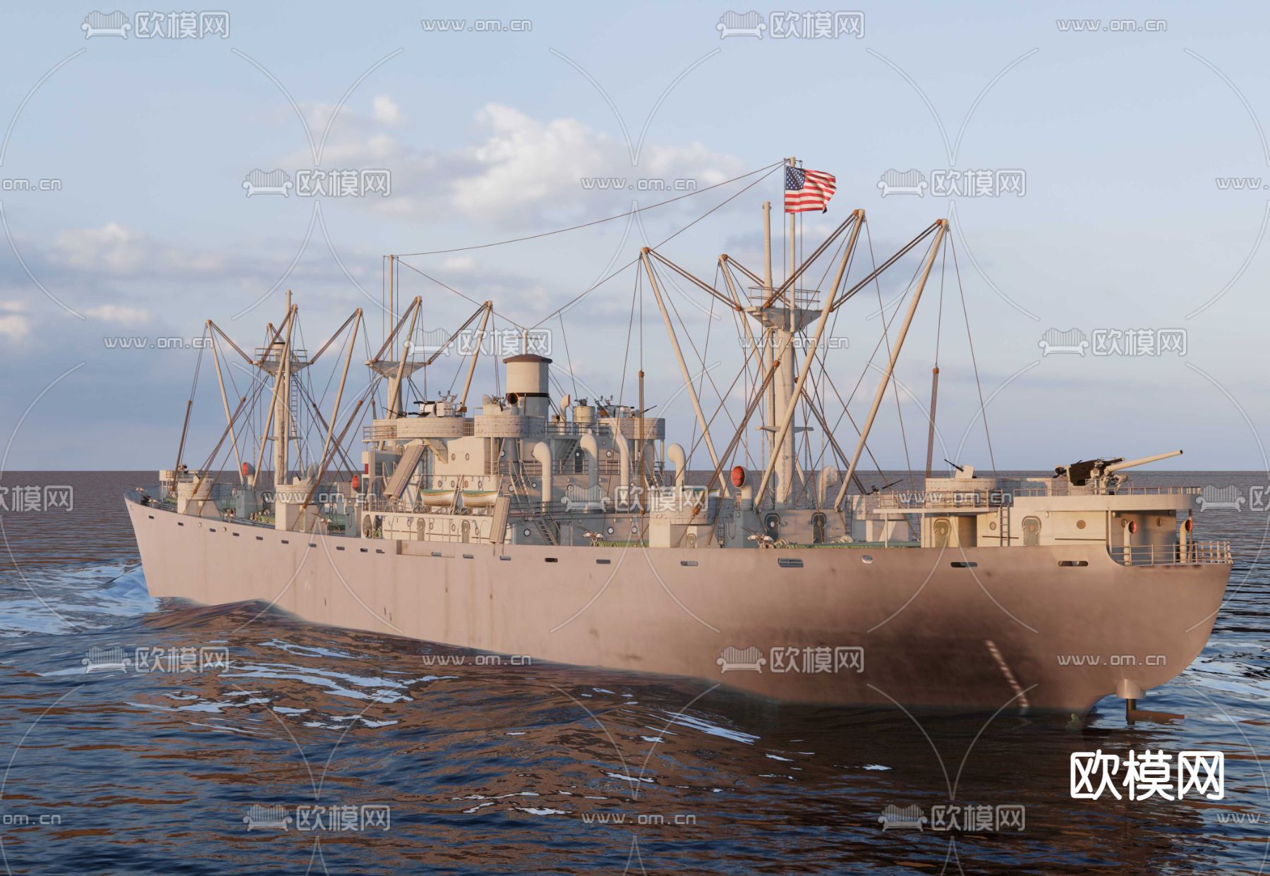 运输舰su模型下载（渲染图3）
