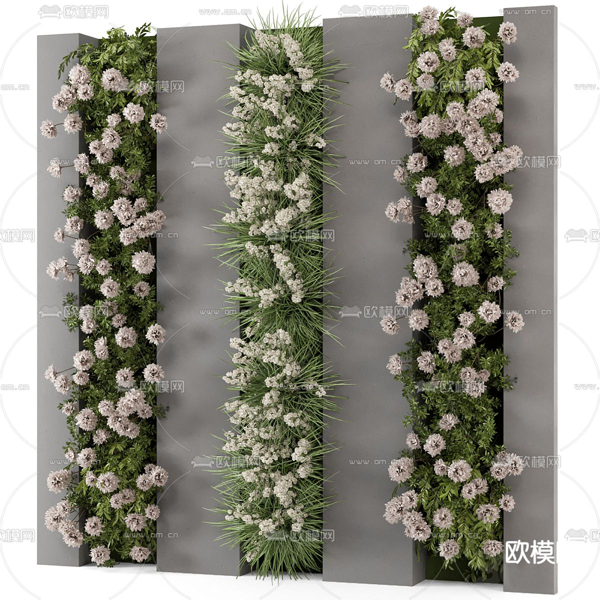 植物墙 背景墙su模型下载（渲染图1）