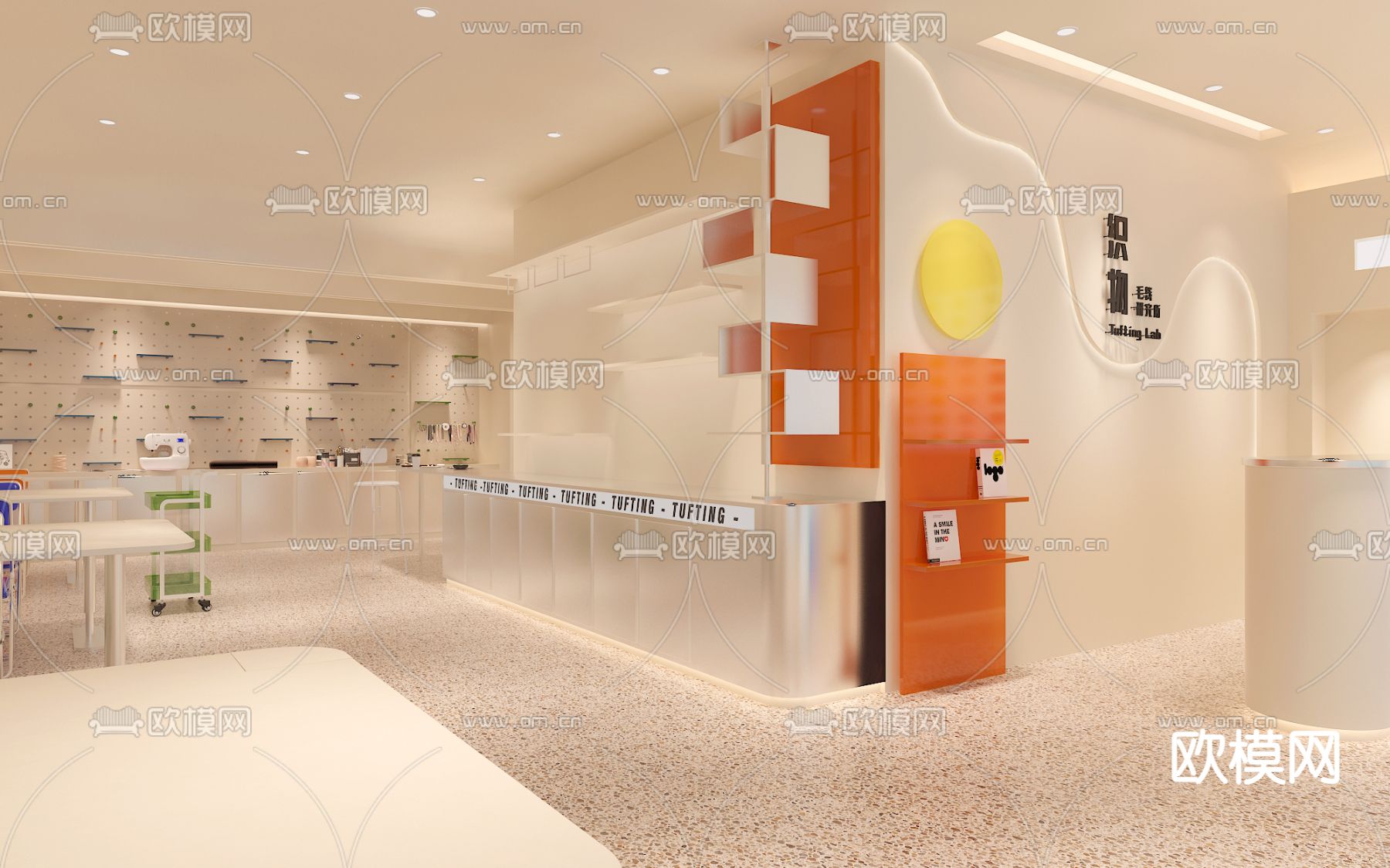 奶油风手工店 编织专卖店3d模型下载（渲染图3）