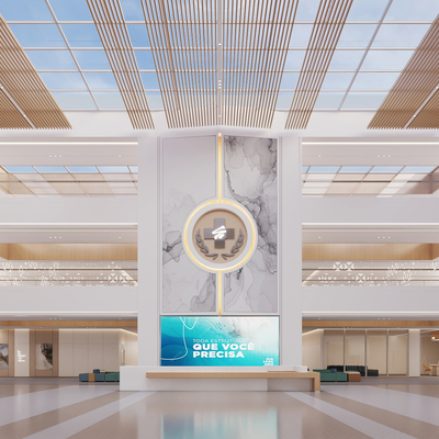  现代医院门诊 住院大厅su模型 