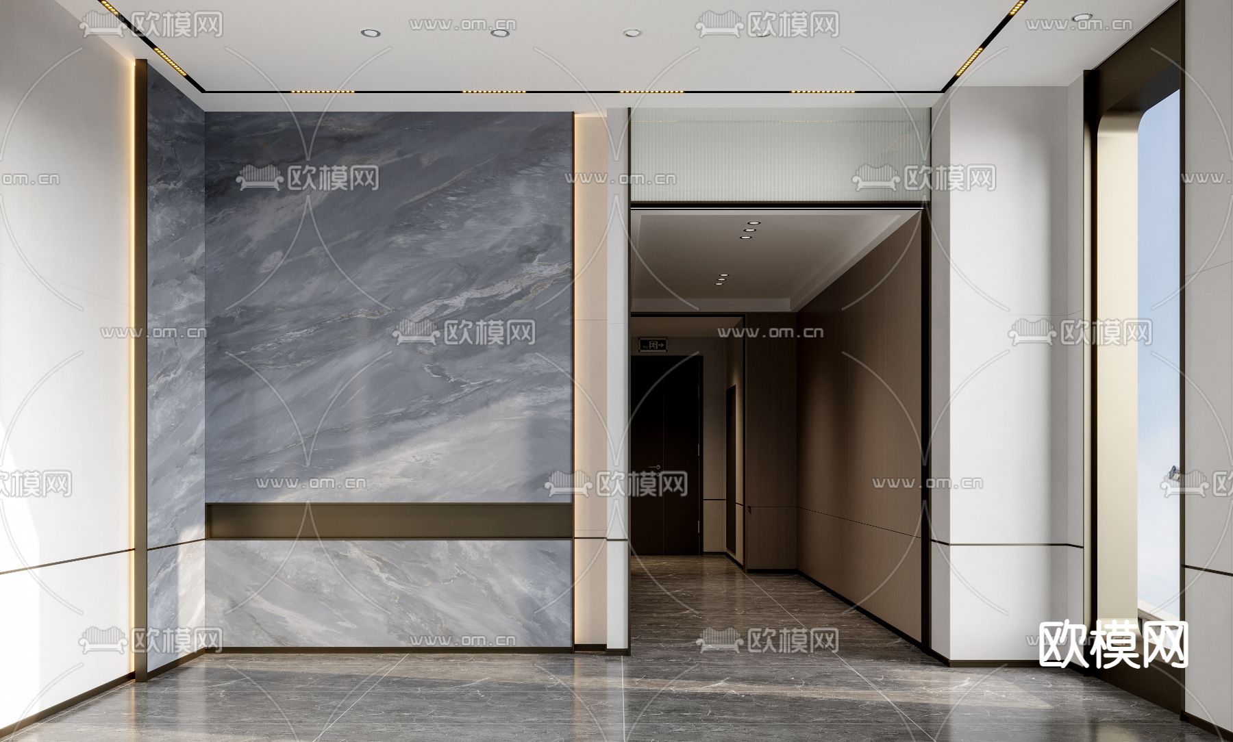 办公室走廊 前厅过道3d模型下载