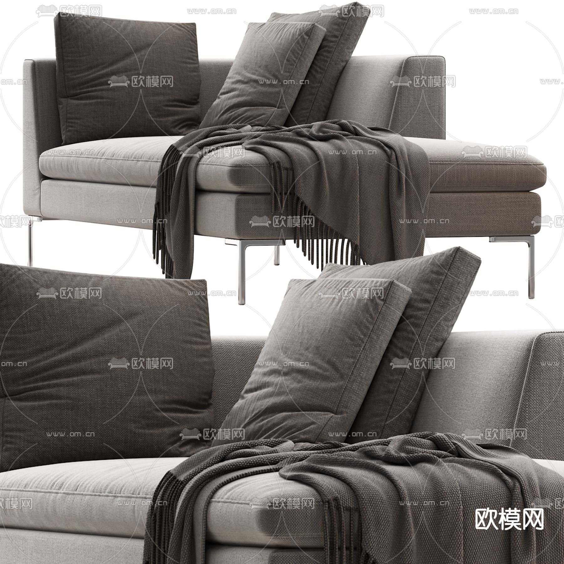 现代贵妃椅3d模型下载（渲染图3）