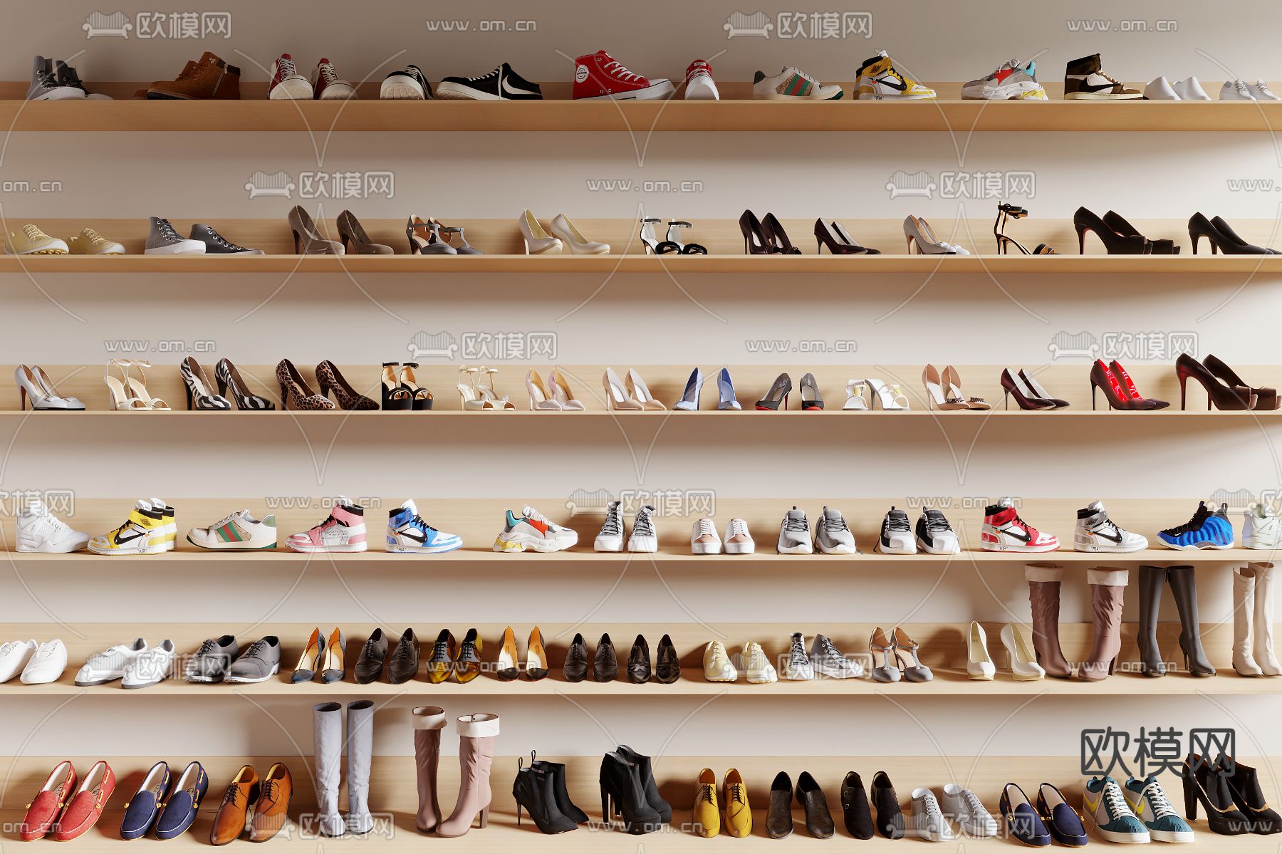 鞋子 高跟鞋 女士鞋 球鞋 运动鞋 靴子3d模型下载