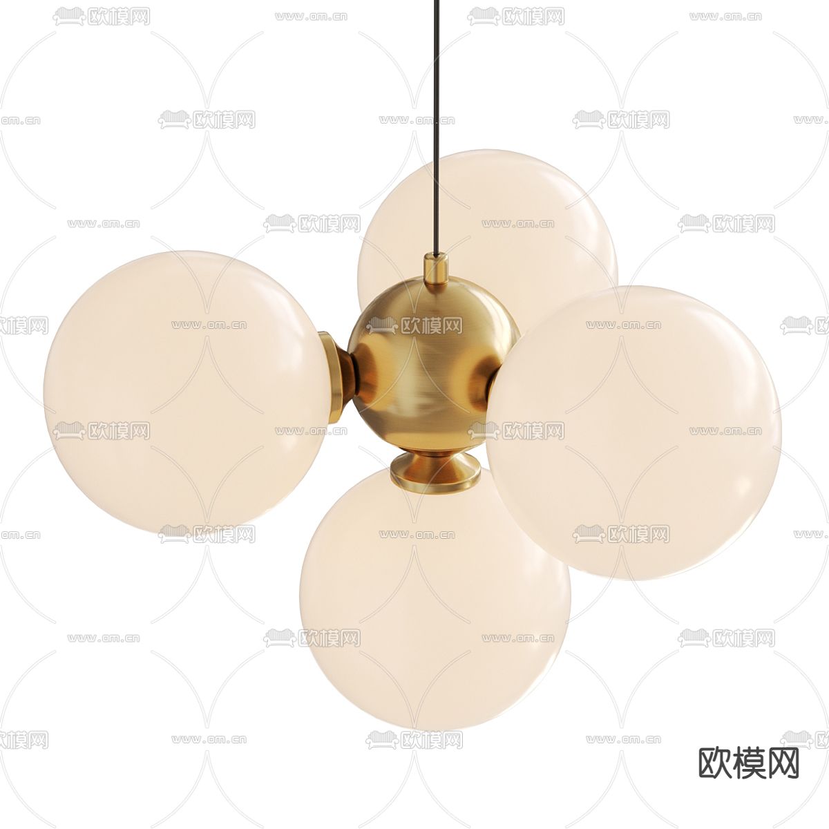 Lampatron 艺术吊灯 球形吊灯 多头吊灯su模型下载（渲染图2）