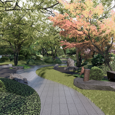 现代景观公园su模型