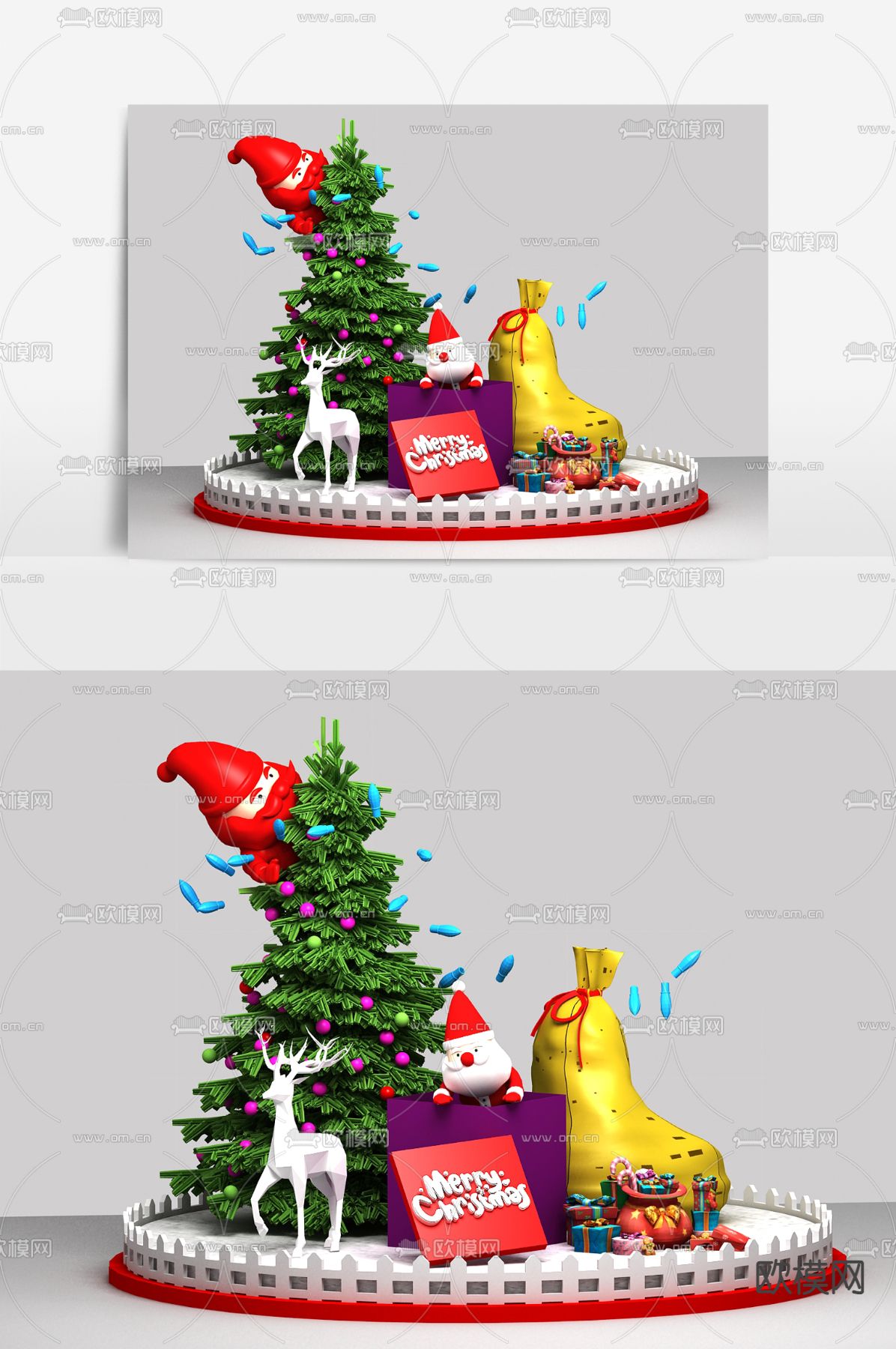 圣诞节美陈 节日美陈3d模型下载