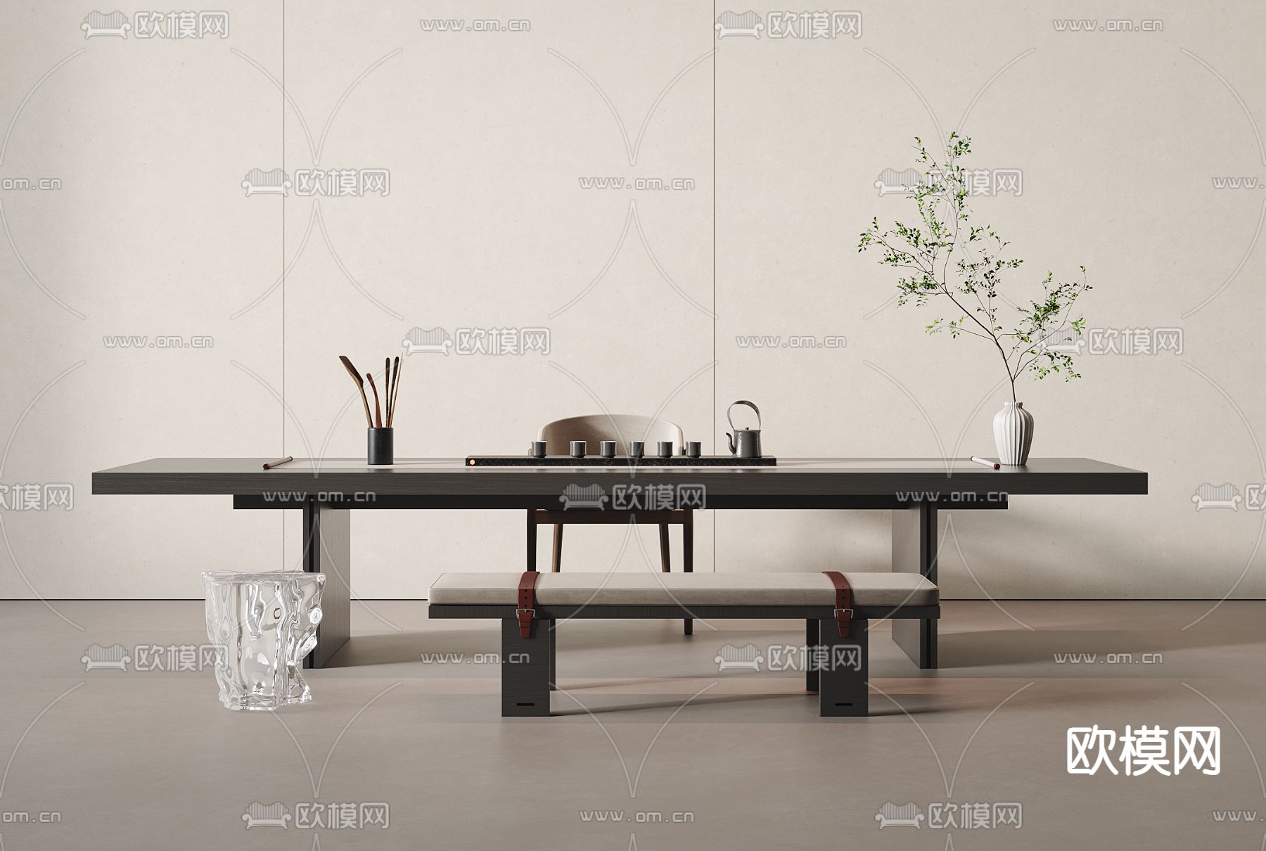 现代茶桌 茶台3d模型下载