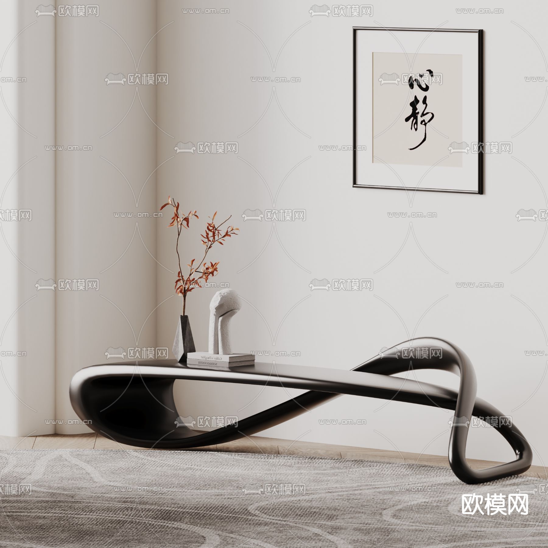 新中式凳子 长凳3d模型下载