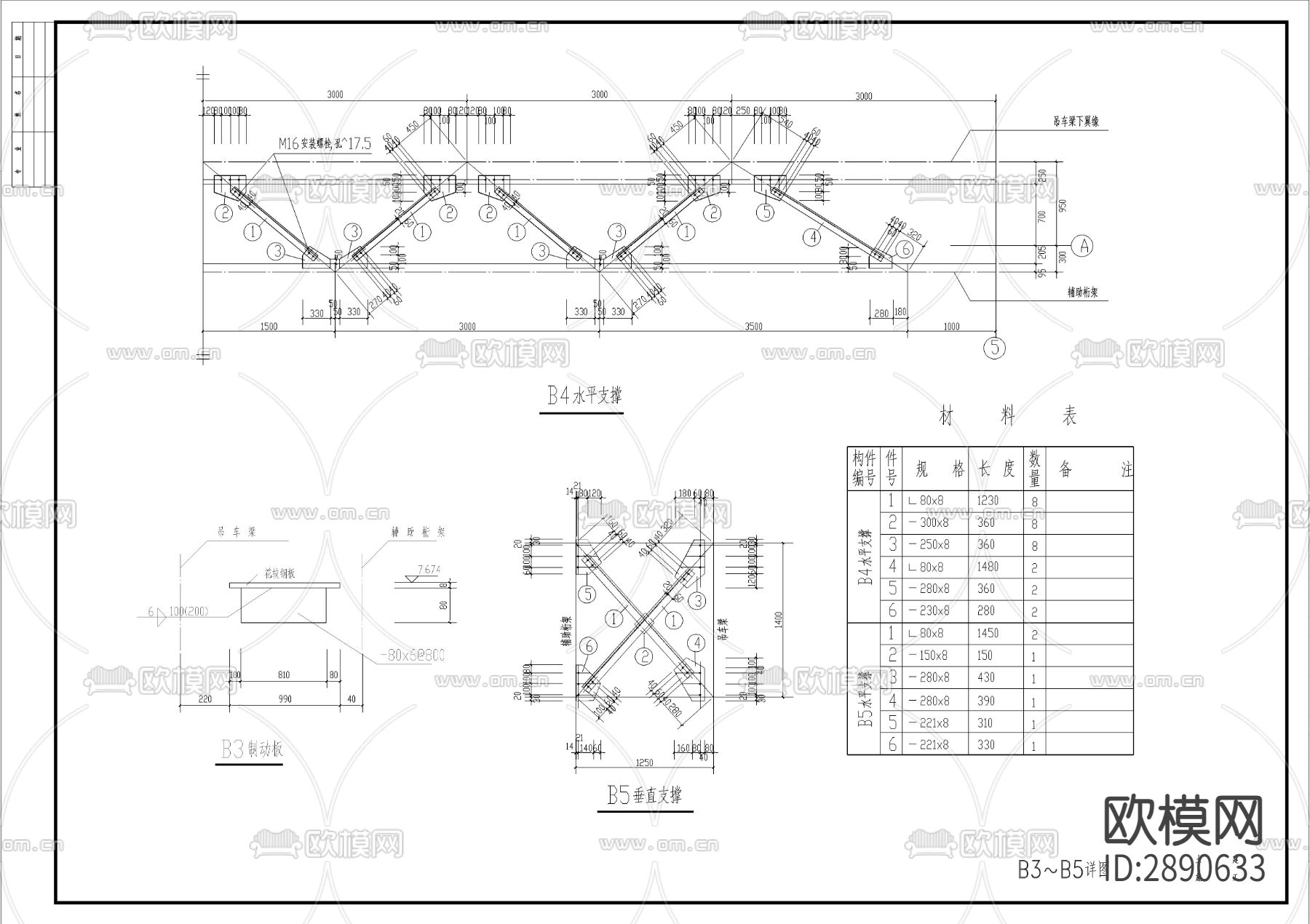 轻钢屋架大样图下载（渲染图2）