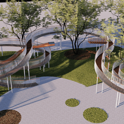  儿童活动场地su模型 