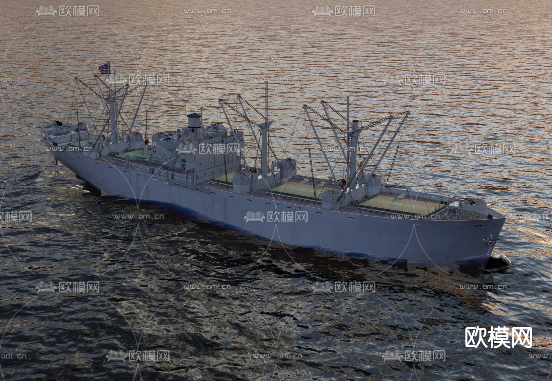 运输舰su模型下载（渲染图2）