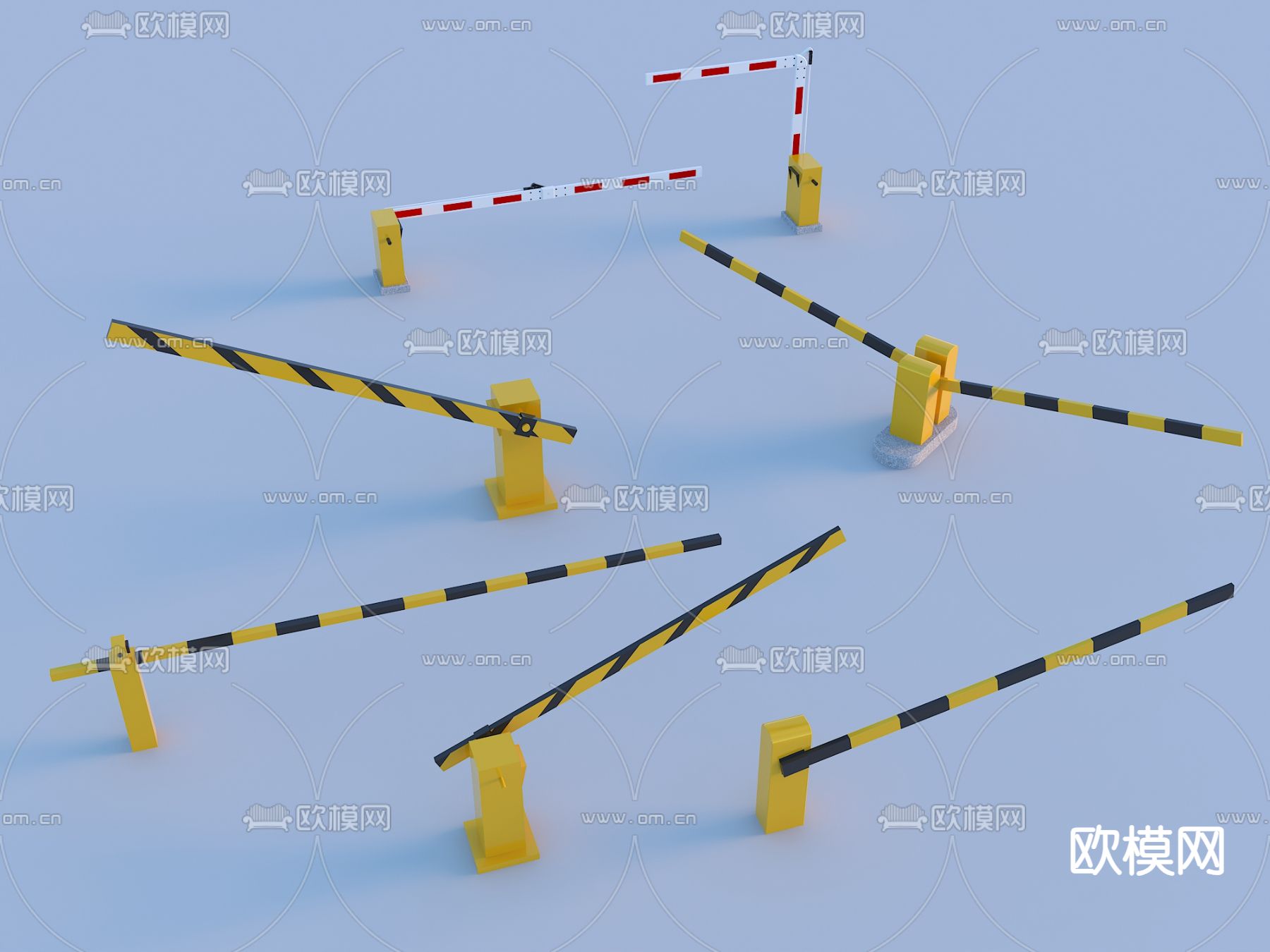 车档 道闸  升降车挡车闸3d模型下载