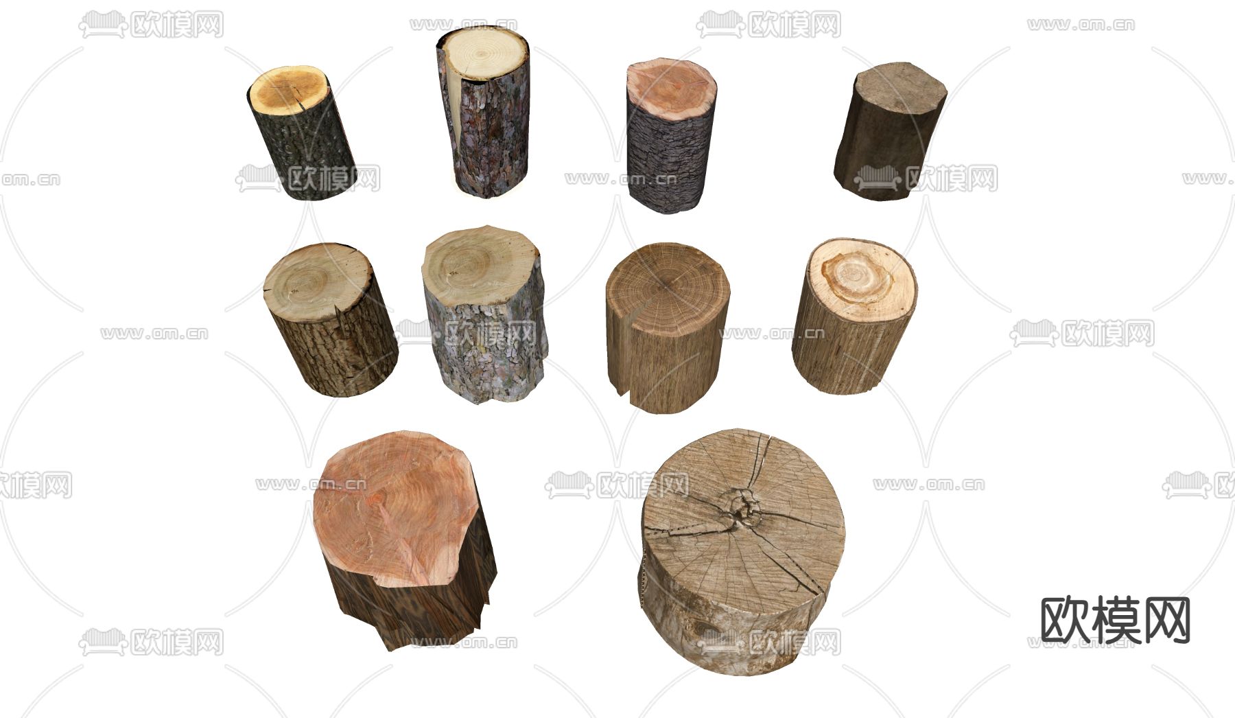 木桩 木凳su模型下载（渲染图2）