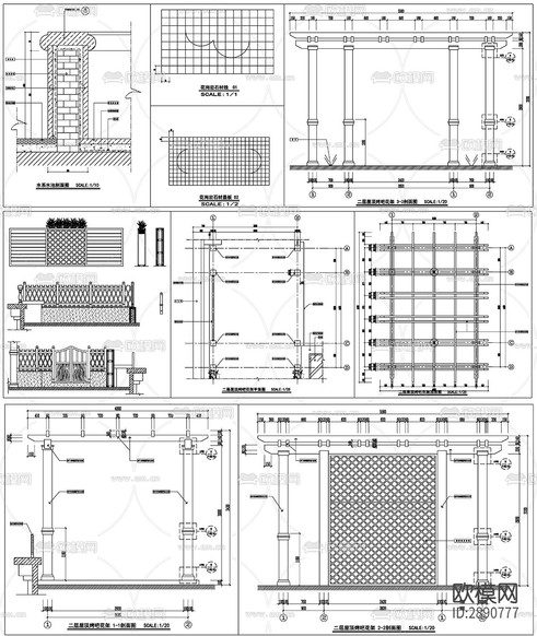 園林花園 空中庭院 屋頂花園 別墅花園CAD施工圖下載(渲染圖6)