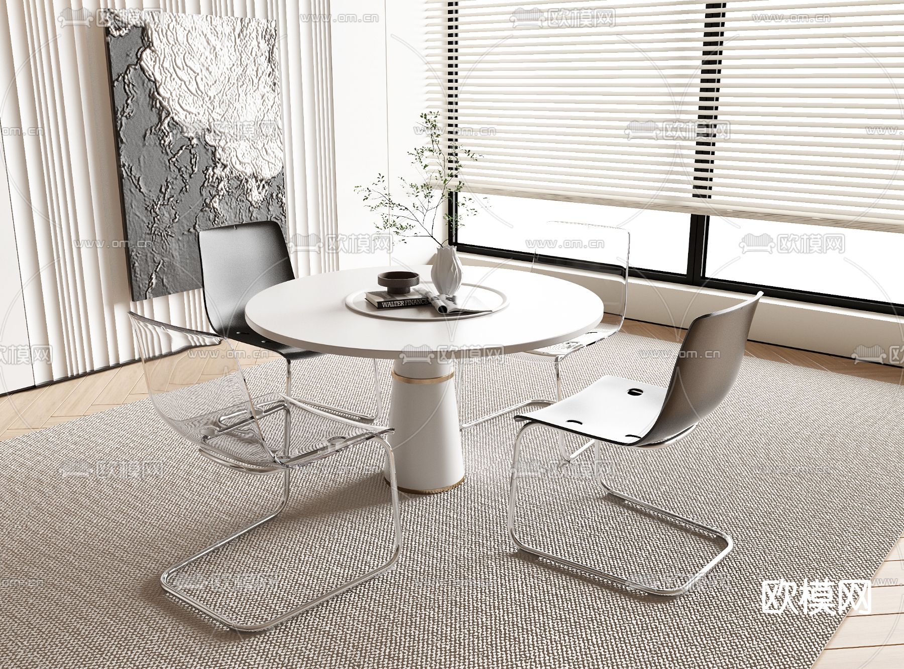 洽谈桌椅 休闲桌椅 圆桌3d模型下载