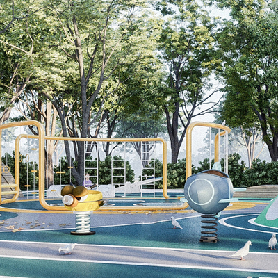  儿童活动场地su模型 