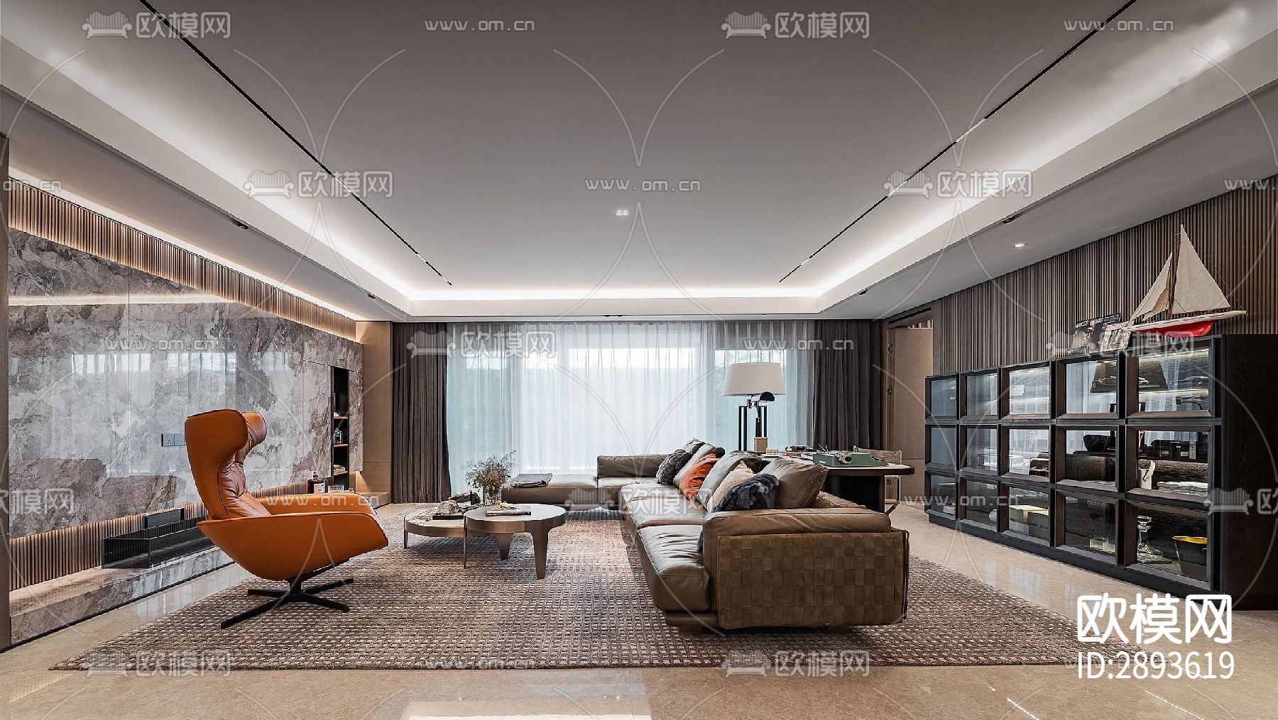 家装平层cad施工图下载（渲染图4）