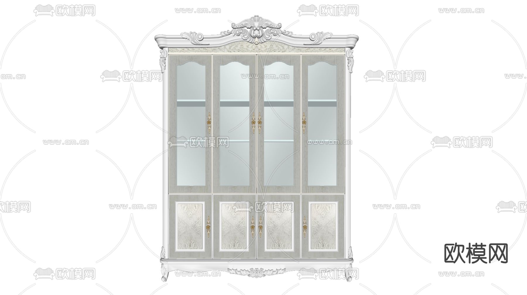 欧式衣柜su模型下载（渲染图2）