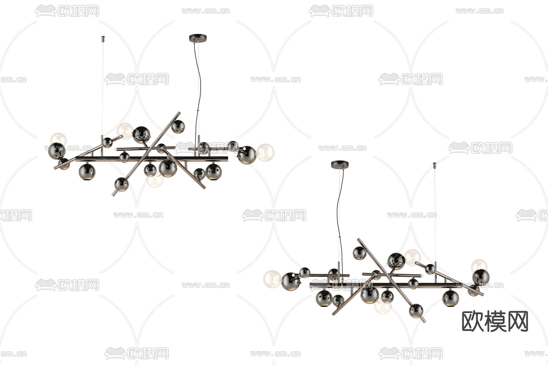 球形吊灯3d模型下载
