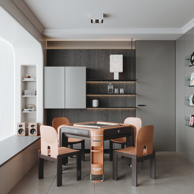  现代棋牌室su模型 