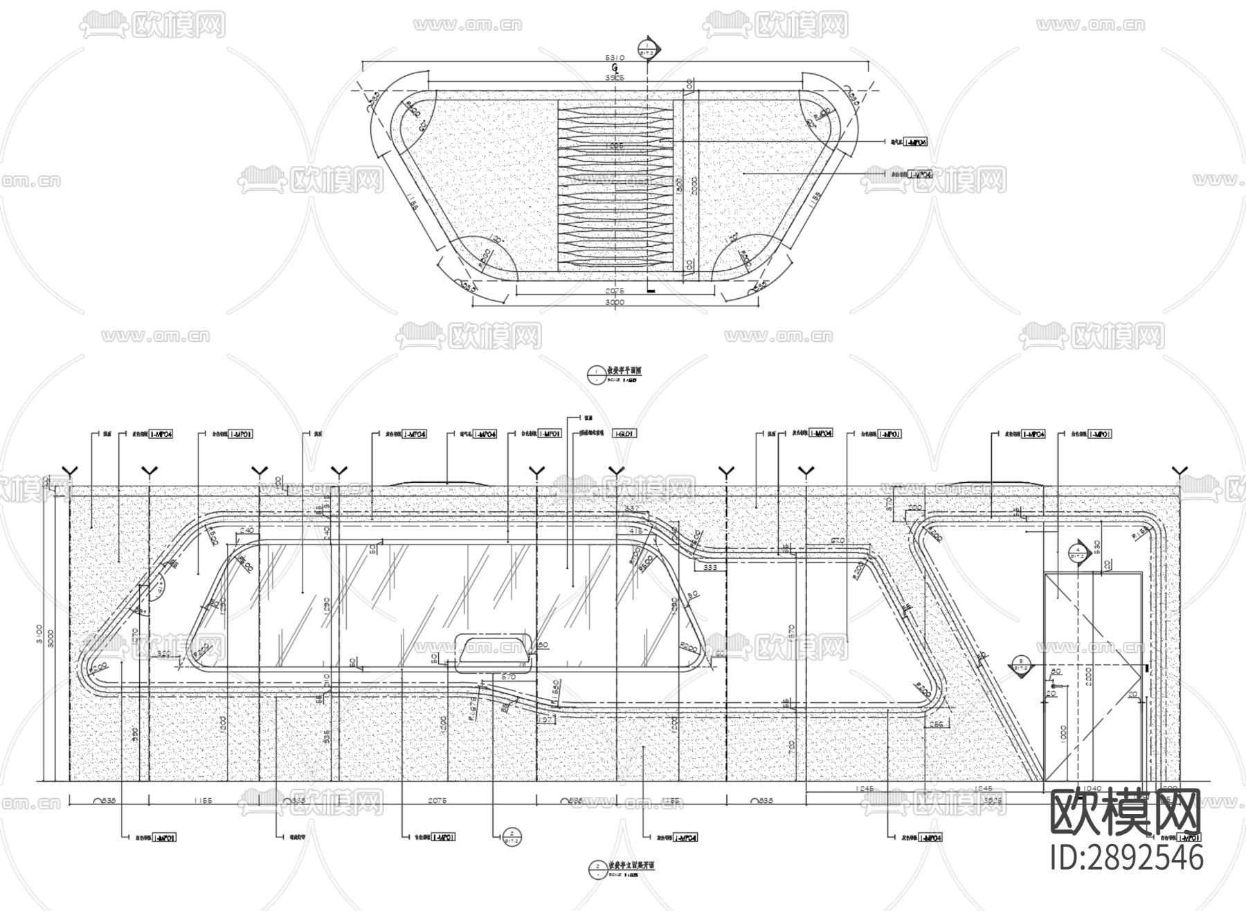 收费亭cad节点详图下载（渲染图1）