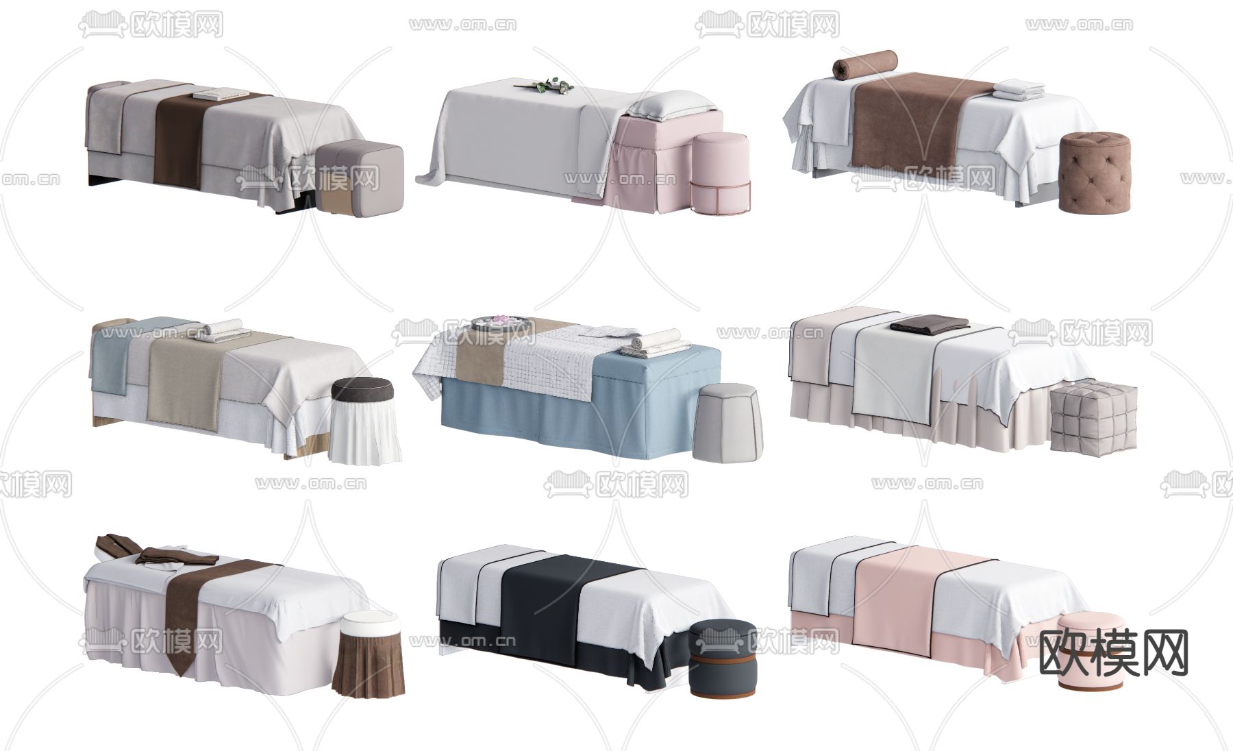 现代按摩床su模型下载（渲染图1）