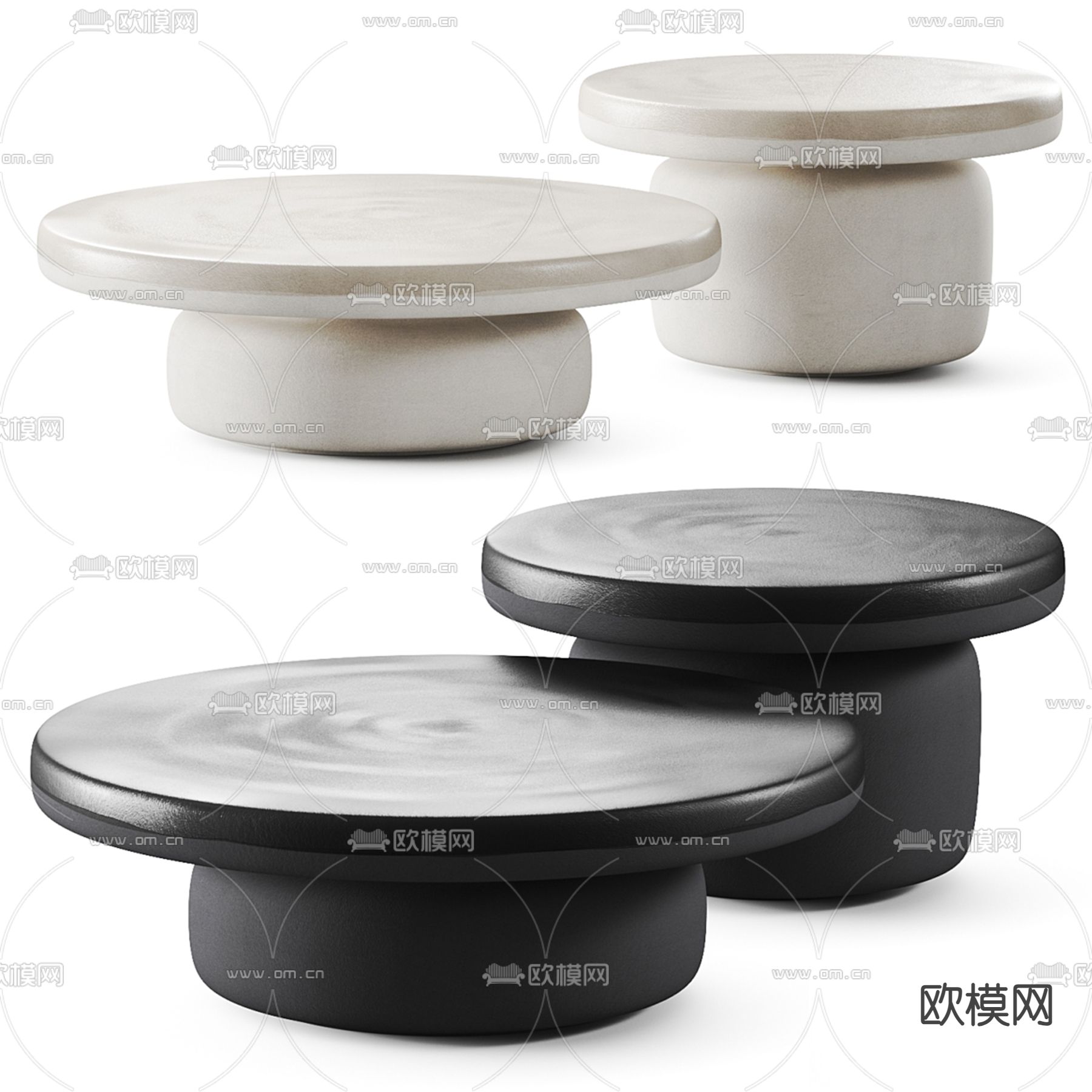 Poliform 子母茶几 侘寂茶几3d模型下载