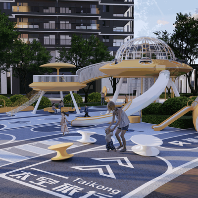  儿童活动场地su模型 