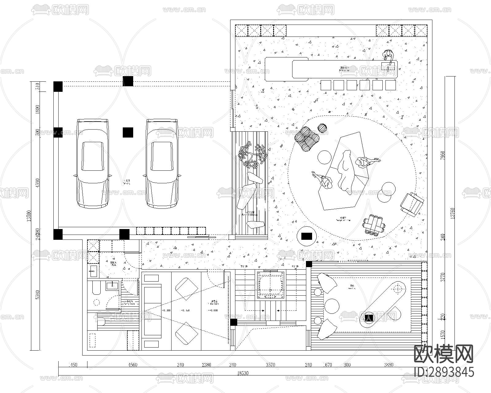别墅cad施工图下载（渲染图3）