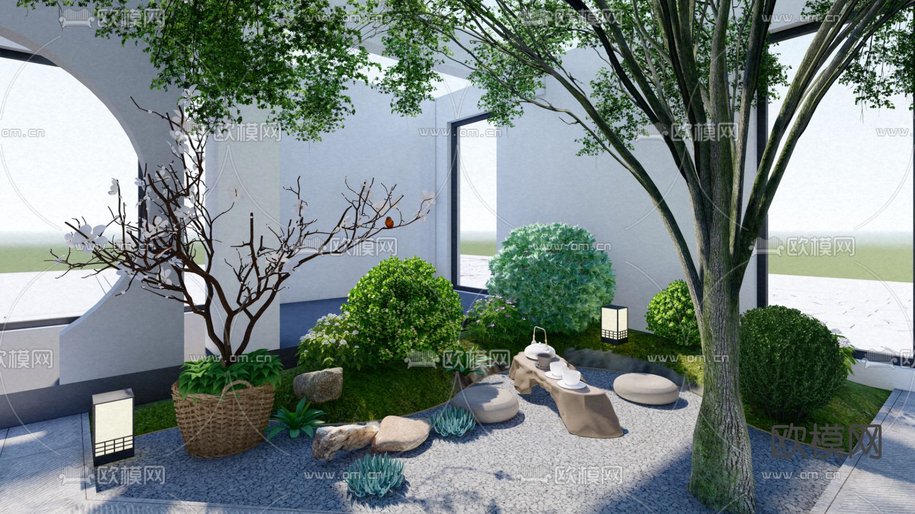 现代庭院su模型下载（渲染图7）