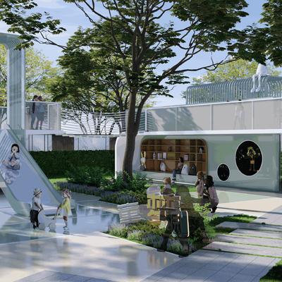  儿童乐园su模型 