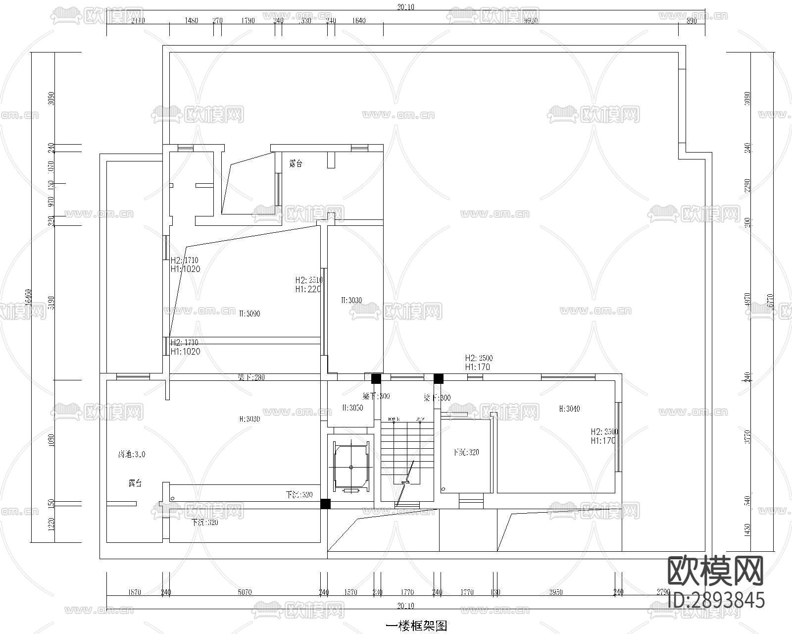 别墅cad施工图下载（渲染图7）