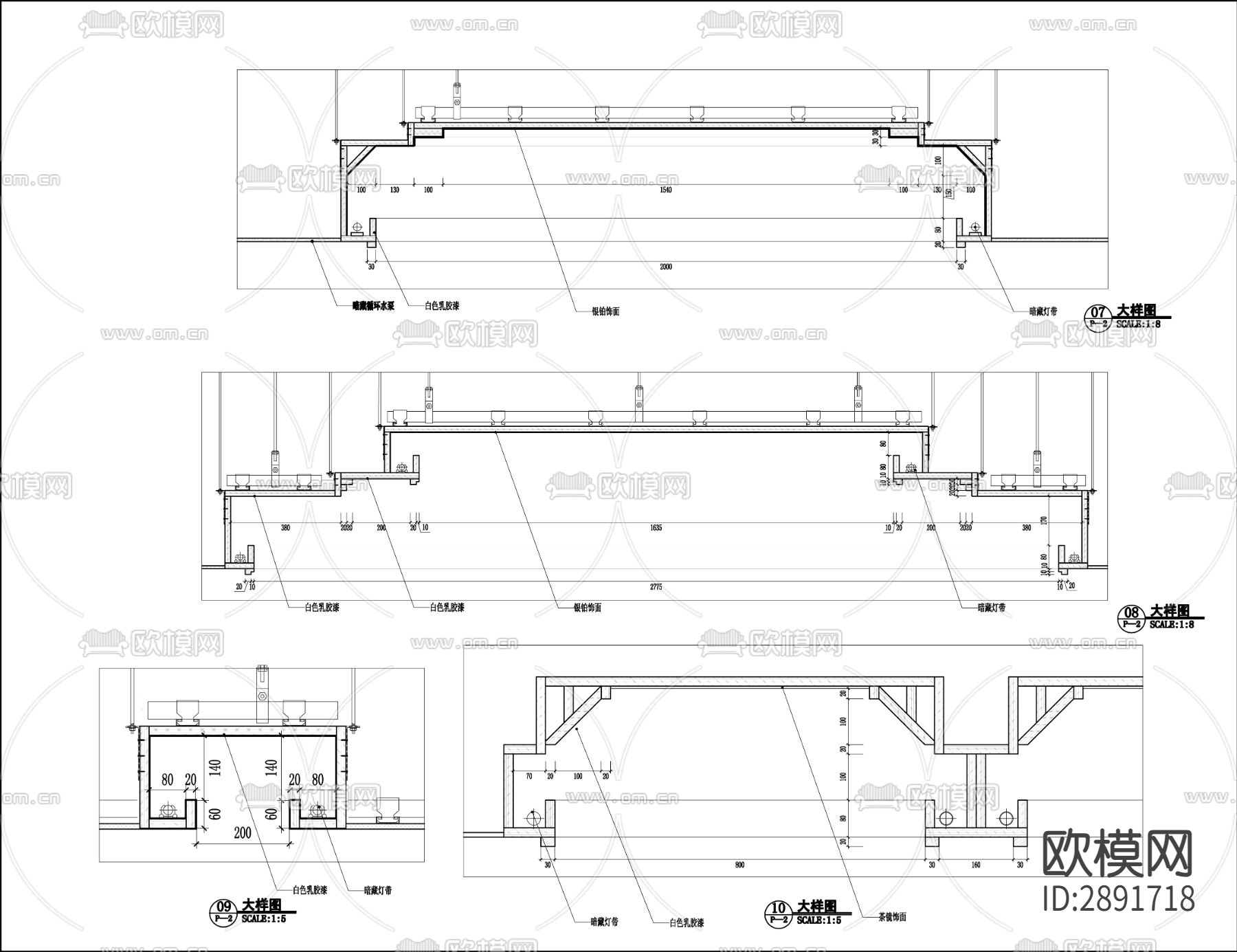 餐厅cad平面图下载（渲染图5）