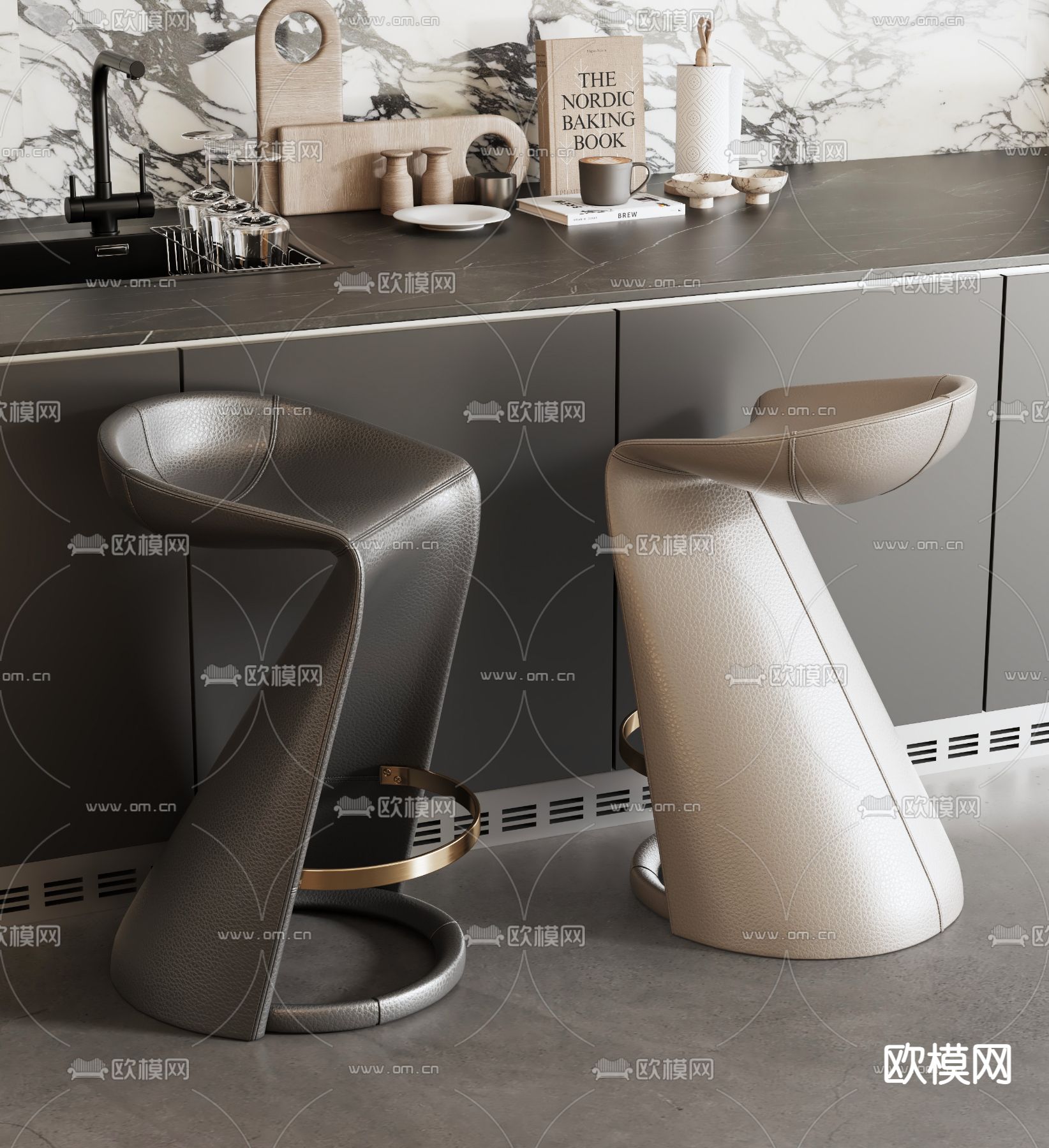 Poliform 吧椅 吧凳 高脚凳3d模型下载