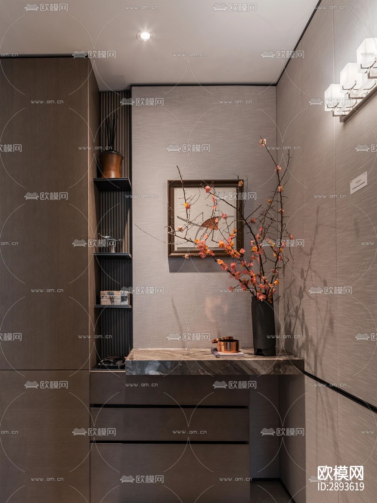 家装平层cad施工图下载（渲染图5）