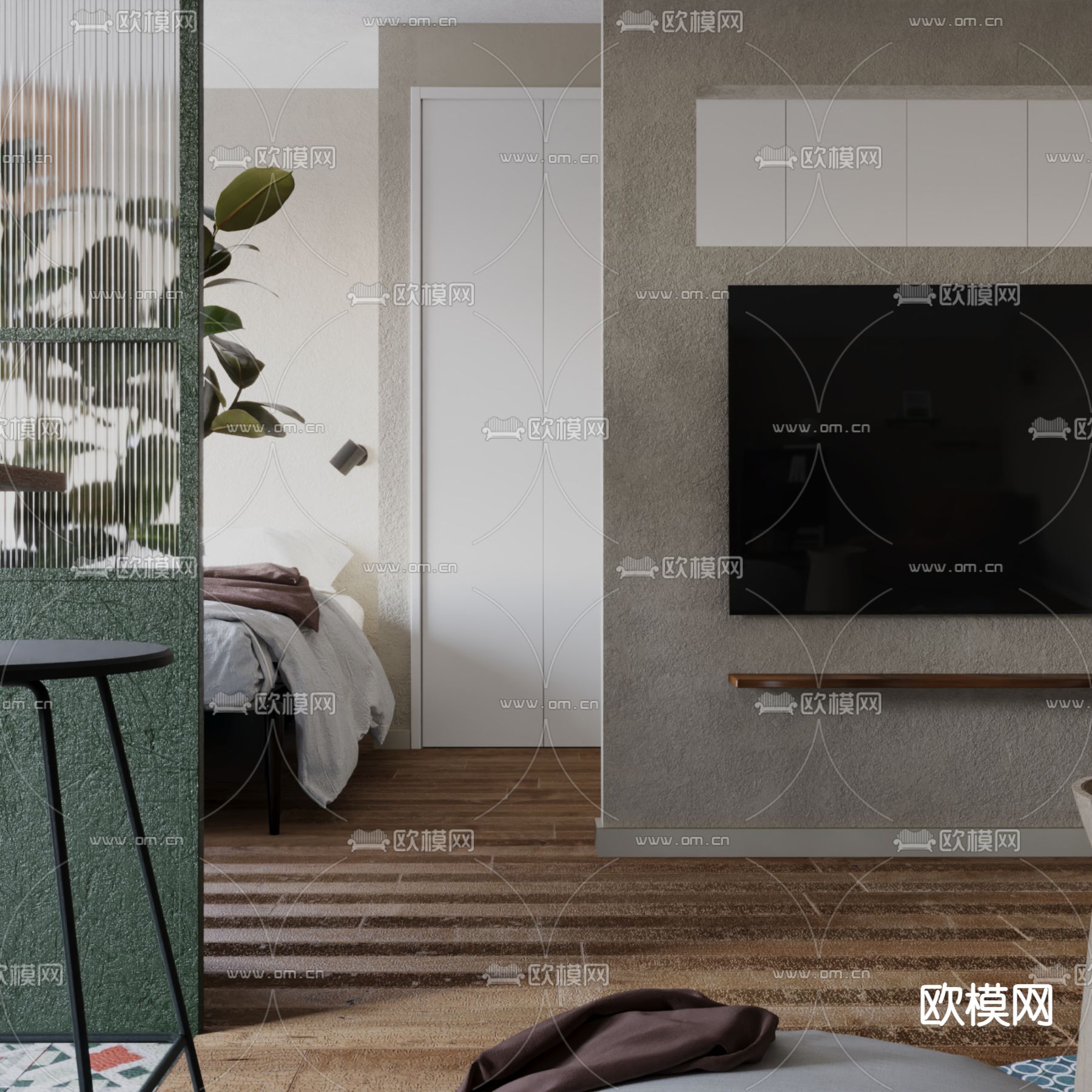 侘寂风厨房su模型下载（渲染图3）