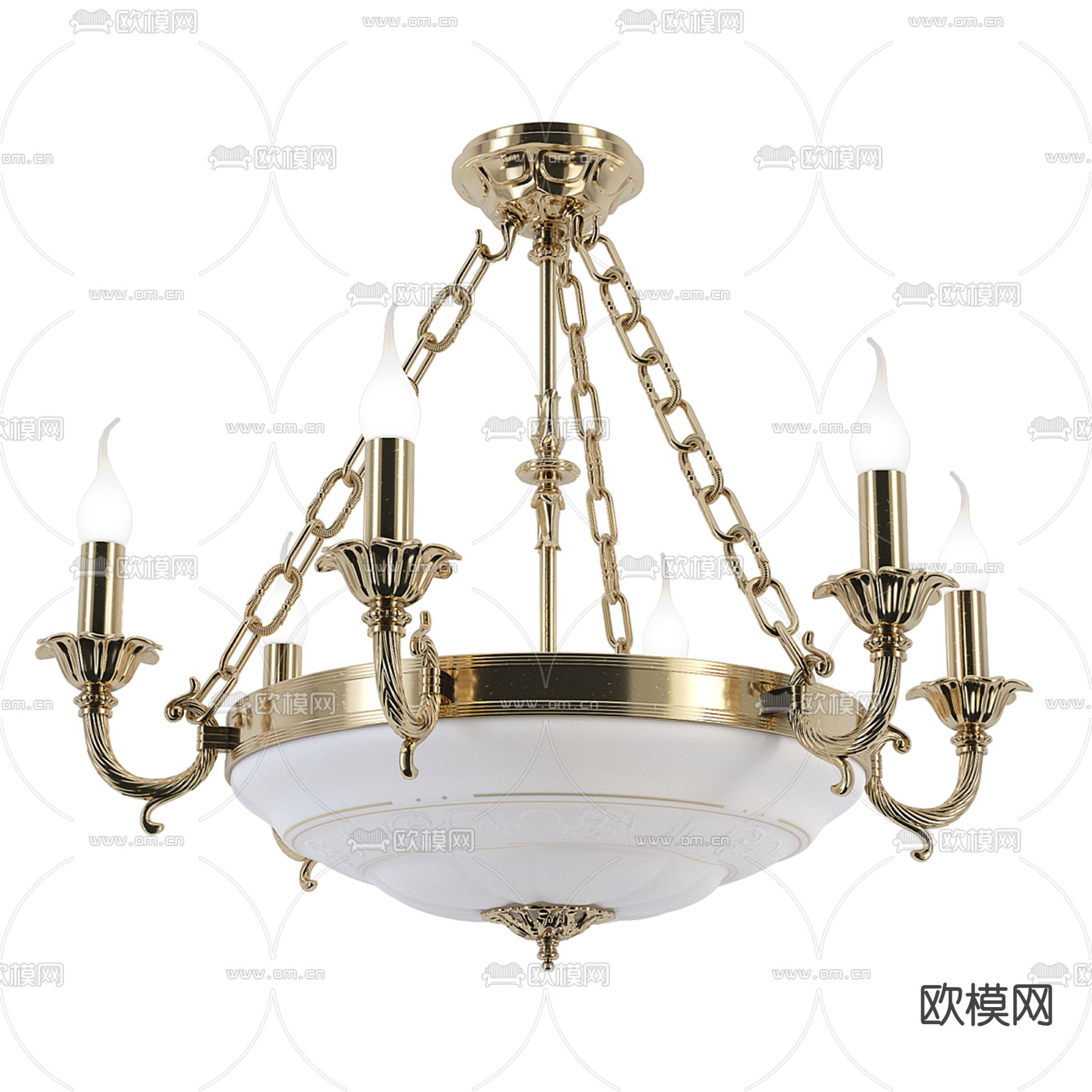 法式吊灯 烛台吊灯3d模型下载
