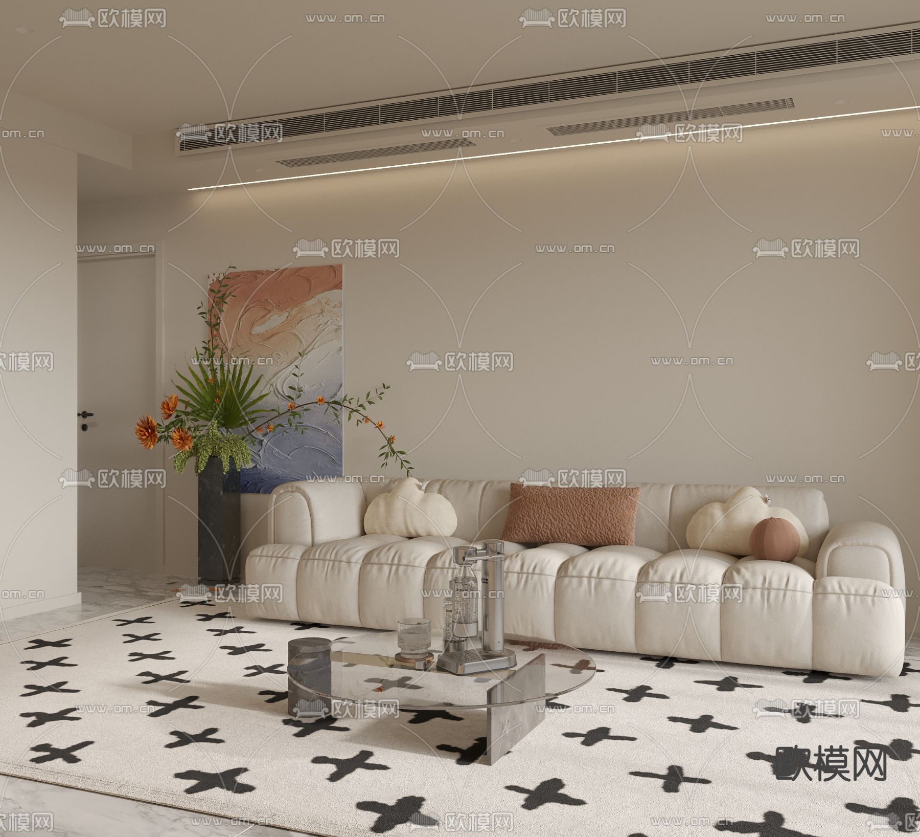 多人沙发3d模型下载