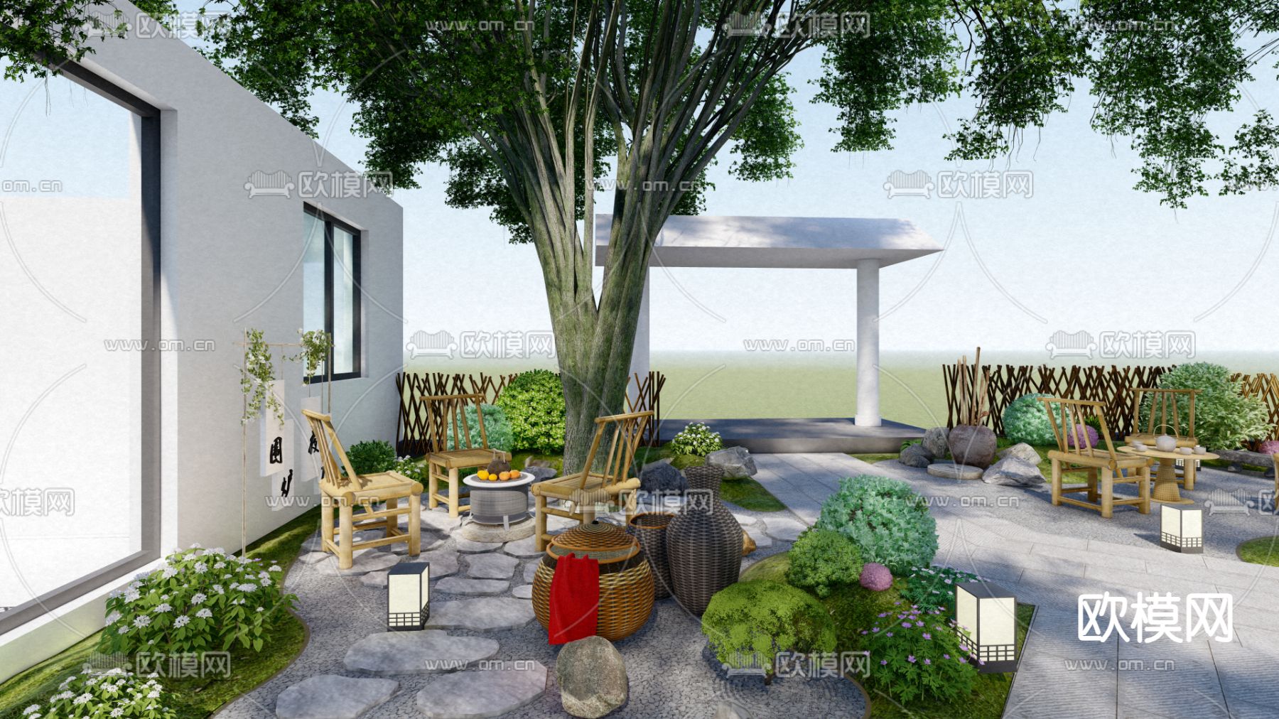 现代庭院su模型下载（渲染图6）