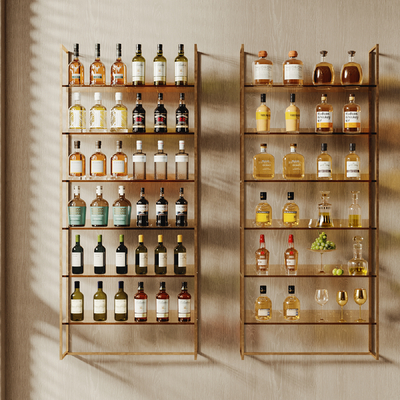  现代酒架 酒水su模型 