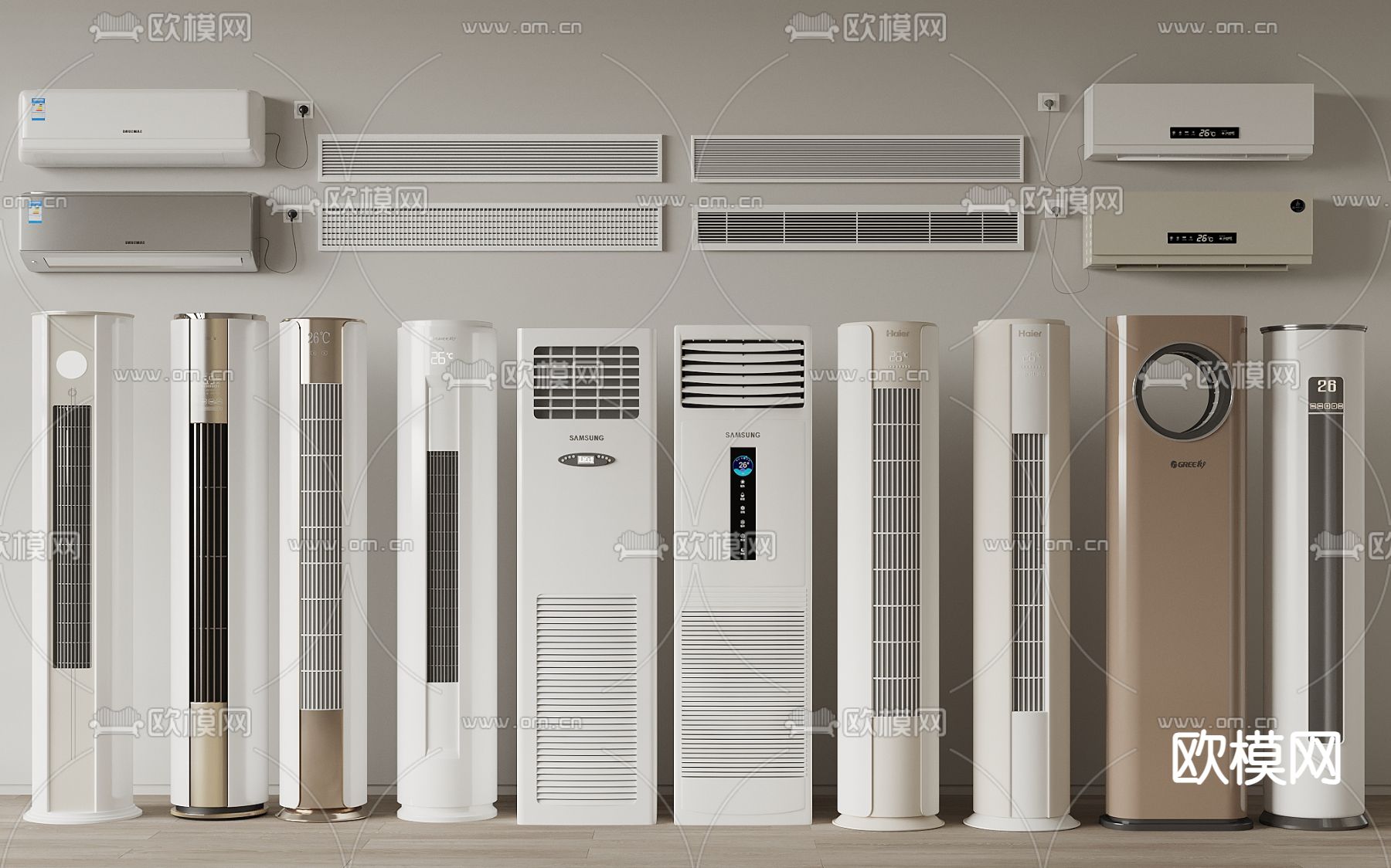 立式空调 壁挂空调 出风口3d模型下载