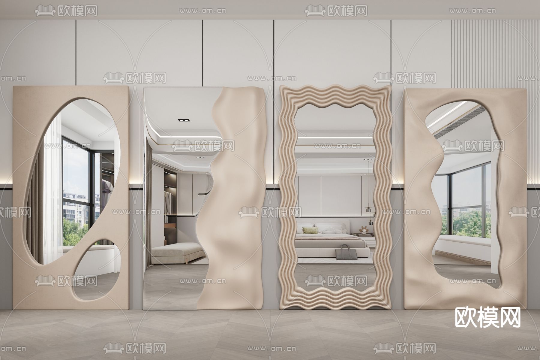 不规则镜子 穿衣镜 全身镜3d模型下载